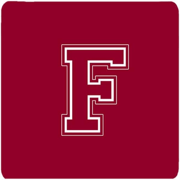 Carolines Treasures Carolines Treasures CJ1032-FFC Set of 4 Monogram - Maroon and White Foam Coasters Initial Letter F - CJ1032-FFC