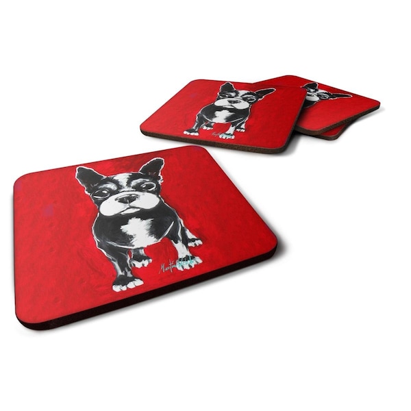Carolines Treasures Boston Terrier Runt Foam Coasters - Set of 4 - MW1314FC