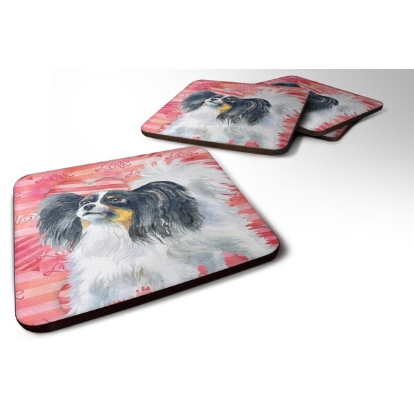 Carolines Treasures Papillon Love Foam Coaster - Set of 4 - BB9744FC