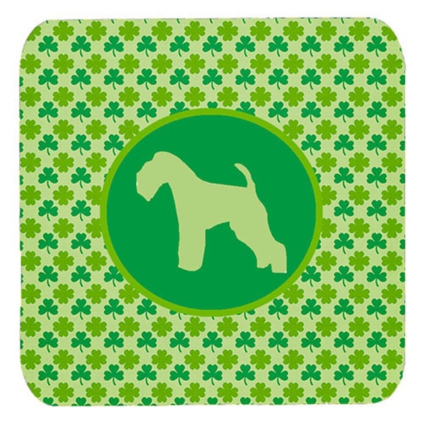 Carolines Treasures Lakeland Terrier Lucky Shamrock Foam Coasters- Set of 4 - SDK1044-C-FC
