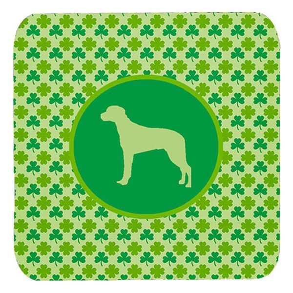 Carolines Treasures Rhodesian Ridgeback Lucky Shamrock Foam Coasters- Set of 4 - SDK1070-C-FC