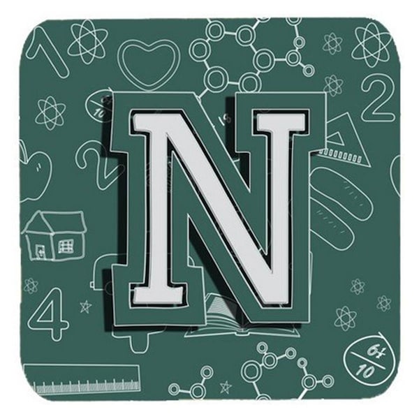 Carolines Treasures Letter N Back To School Initial Foam Coasters- Set of 4 - CJ2010-NFC
