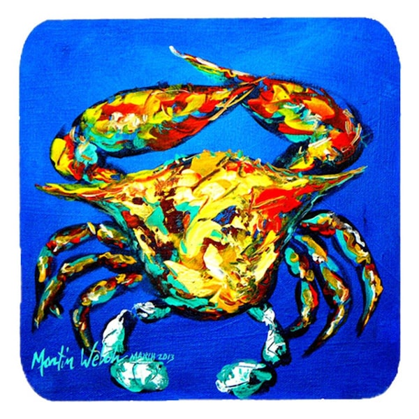 Carolines Treasures Crab Criss Crow Foam Coasters- Set of 4 - MW1021FC