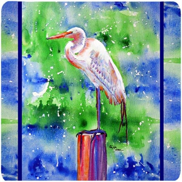 Carolines Treasures Carolines Treasures 8358FC Bird - Egret Foam Coasters - Set Of 4; 3.5 x 3.5 In. - 8358FC