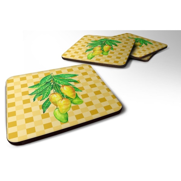Carolines Treasures Mangos on Branch on Basketweave Foam Coasters - Set of 4 - BB7232FC