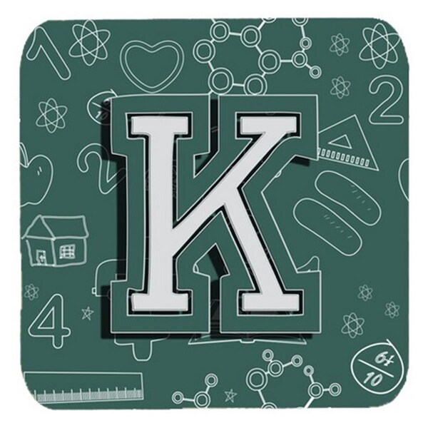 Carolines Treasures Letter K Back To School Initial Foam Coasters- Set of 4 - CJ2010-KFC