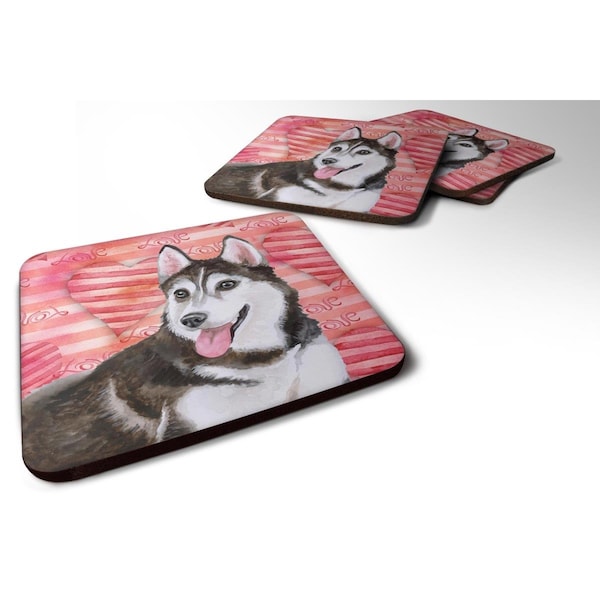Carolines Treasures Siberian Husky No.2 Love Foam Coaster - Set of 4 - BB9799FC