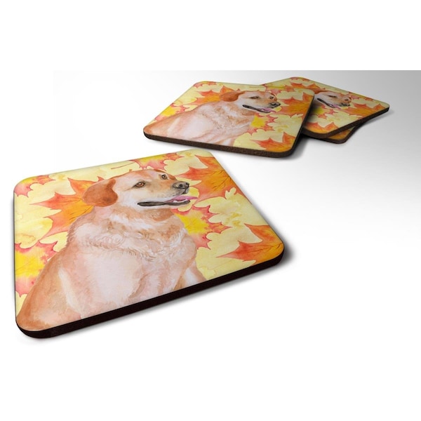 Carolines Treasures Labrador Retriever Fall Foam Coaster, Set of 4 - BB9975FC
