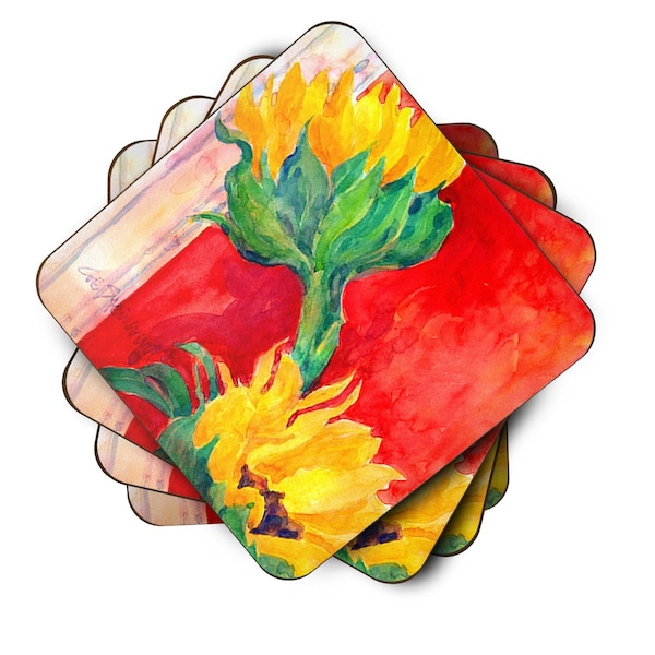 Carolines Treasures Flower - Sunflower Foam Coasters - Set 4 - 6111FC