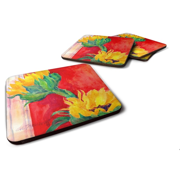 Carolines Treasures Flower - Sunflower Foam Coasters - Set 4 - 6111FC
