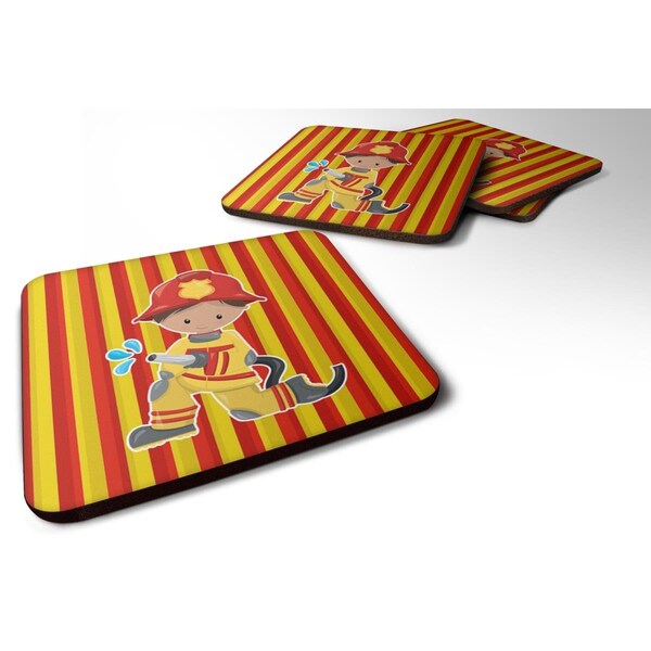 Carolines Treasures Fireman Boy Foam Coasters - Set of 4 - BB6995FC