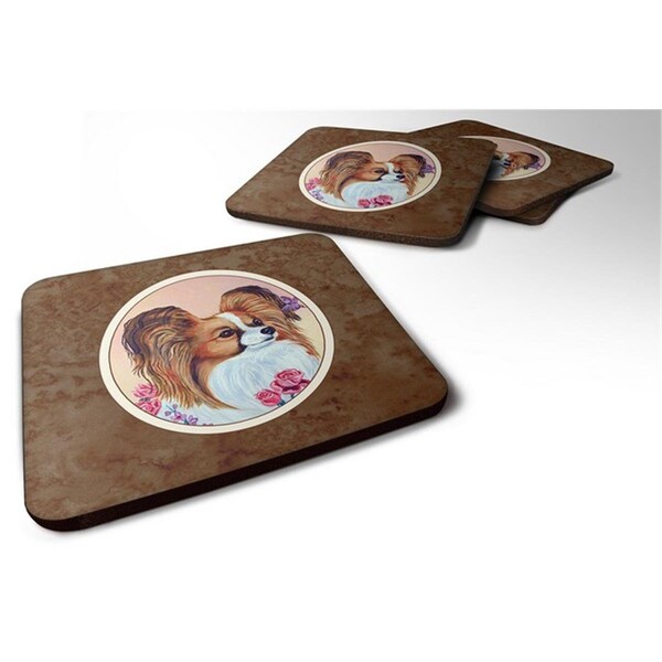 Carolines Treasures Papillon Foam Coaster, 3.5 x 0.25 x 3.5 in. - Set of 4 - 7237FC