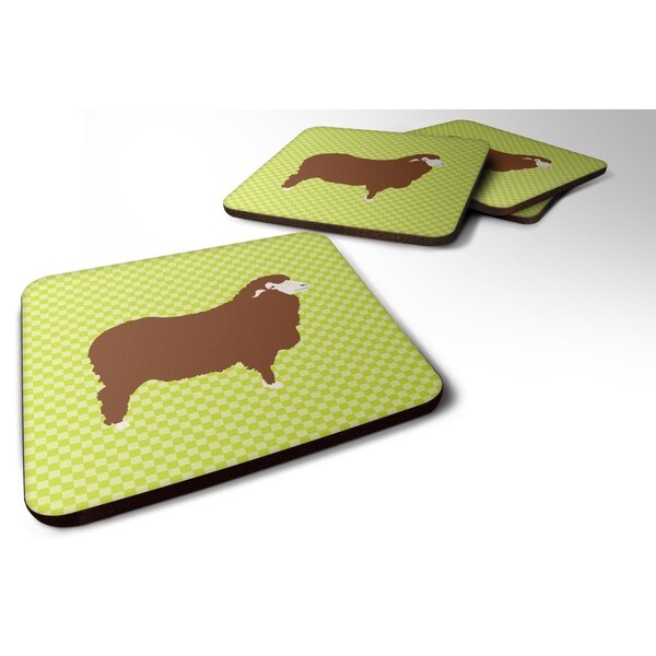 Carolines Treasures Merino Sheep Green Foam Coaster, Set of 4 - BB7807FC