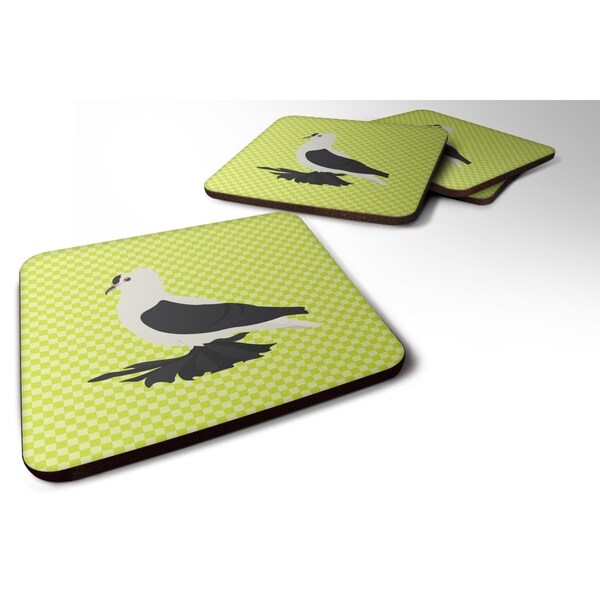 Carolines Treasures Saxon Fairy Swallow Pigeon Green Foam Coaster, Set of 4 - BB7772FC