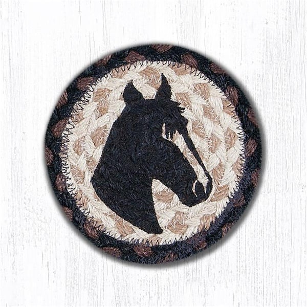 Palacedesigns 5 in. Horse Portrait Individual Coaster Rug - PA2851673
