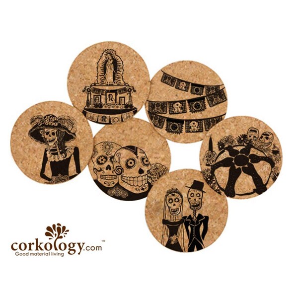 Corkology Day Of The Dead Cork Coaster Sets - CO99646