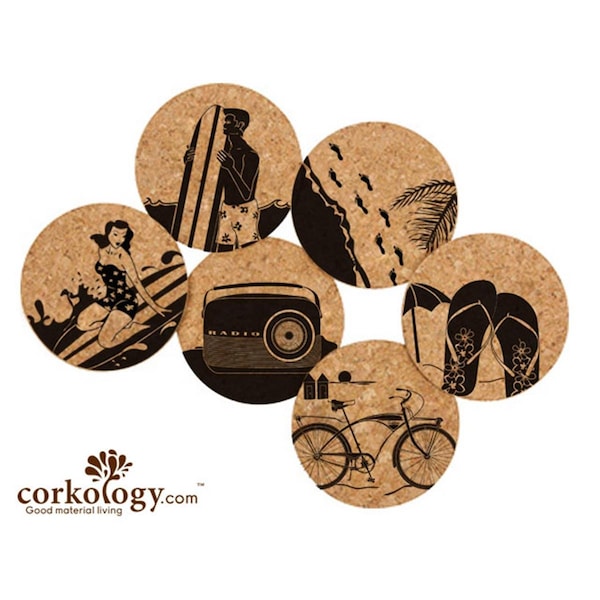 Corkology Beach Life Cork Coaster Sets - CO99631