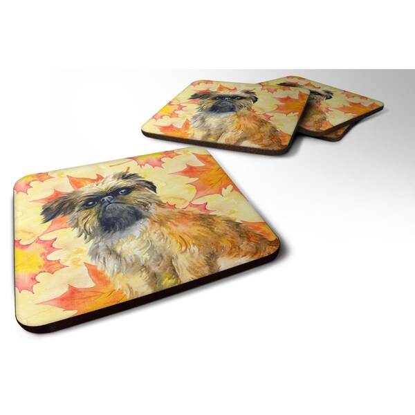 Carolines Treasures Brussels Griffon Fall Foam Coaster, 3.5 x 3.5 in. - Set of 4 - BB9948FC