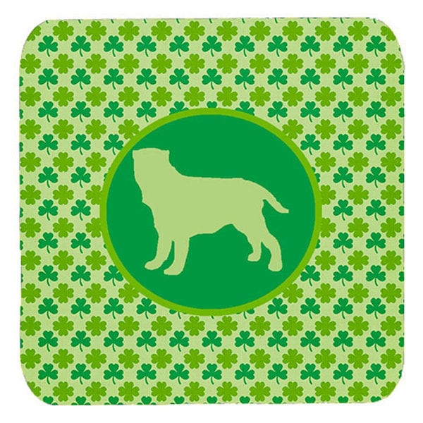 Carolines Treasures Neapolitan Mastiff Lucky Shamrock Foam Coasters- Set of 4 - SDK1088-C-FC