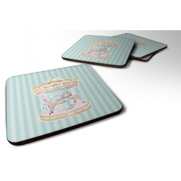 Carolines Treasures Carousel Foam Coasters - Set of 4 - BB6857FC