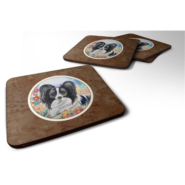 Carolines Treasures Papillon Foam Coaster, 3.5 x 0.25 x 3.5 in. - Set of 4 - 7273FC