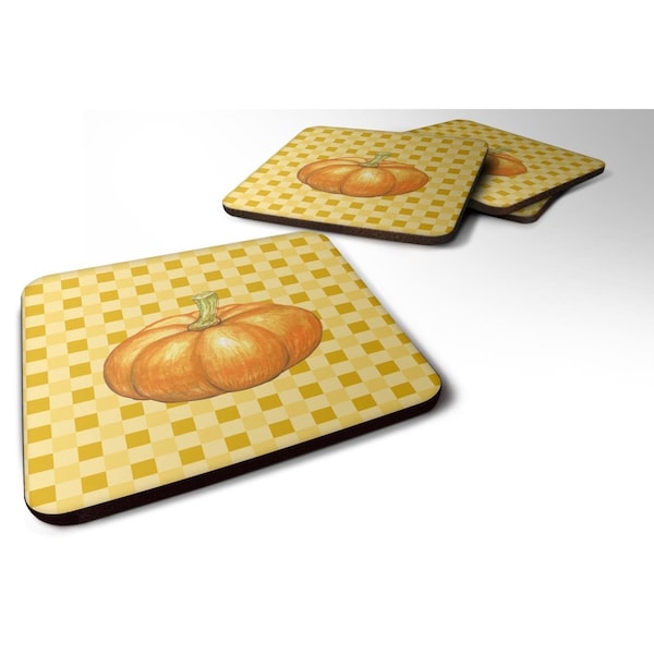 Carolines Treasures Pumpkin on Basketweave Foam Coasters - Set of 4 - BB7209FC