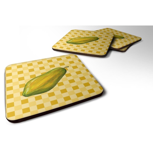 Carolines Treasures Whole Papaya on Basketweave Foam Coasters - Set of 4 - BB7241FC