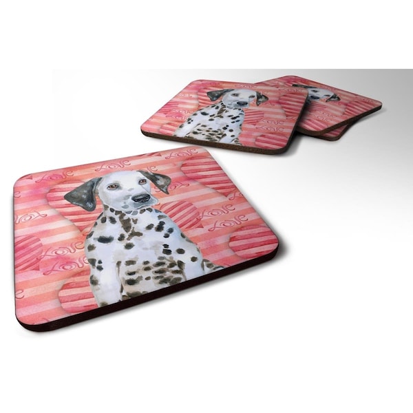 Carolines Treasures Dalmatian Puppy Love Foam Coaster - Set of 4 - BB9795FC
