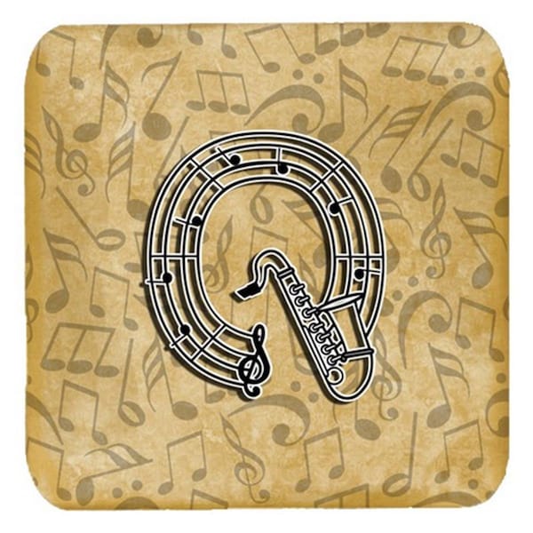 Carolines Treasures Letter Q Musical Instrument Alphabet Foam Coasters- Set of 4 - CJ2004-QFC