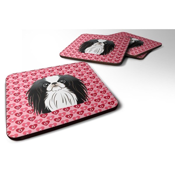 Carolines Treasures Japanese Chin Hearts Foam Coasters - Set of 4 - BB5300FC