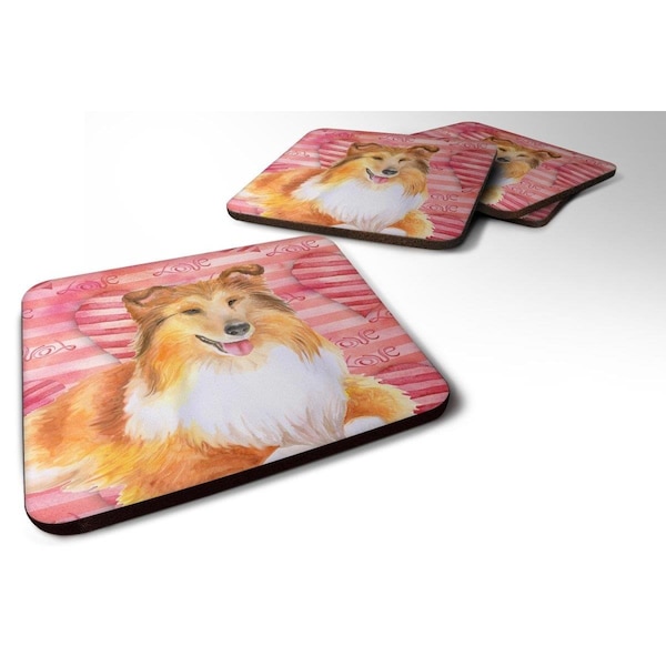 Carolines Treasures Sheltie Love Foam Coaster - Set of 4 - BB9807FC