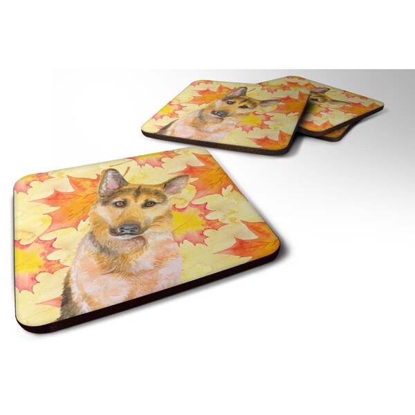 Carolines Treasures German Shepherd No. 2 Fall Foam Coaster, Set of 4 - BB9972FC