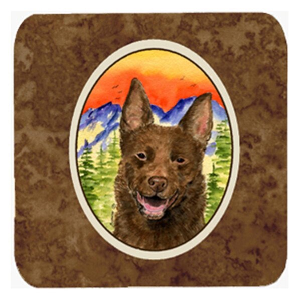 Carolines Treasures Australian Kelpie Foam Coasters - Set of 4- 3.5 x 3.5 In. - SS8422FC