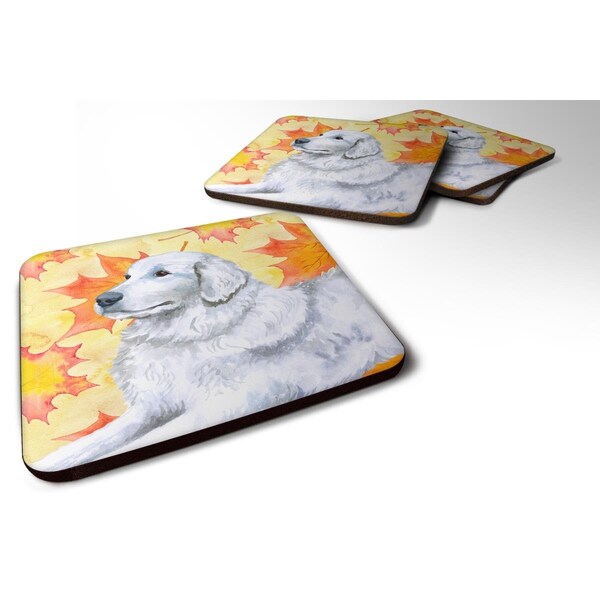 Carolines Treasures Maremma Sheepdog Fall Foam Coaster, 3.5 x 3.5 in. - Set of 4 - BB9936FC