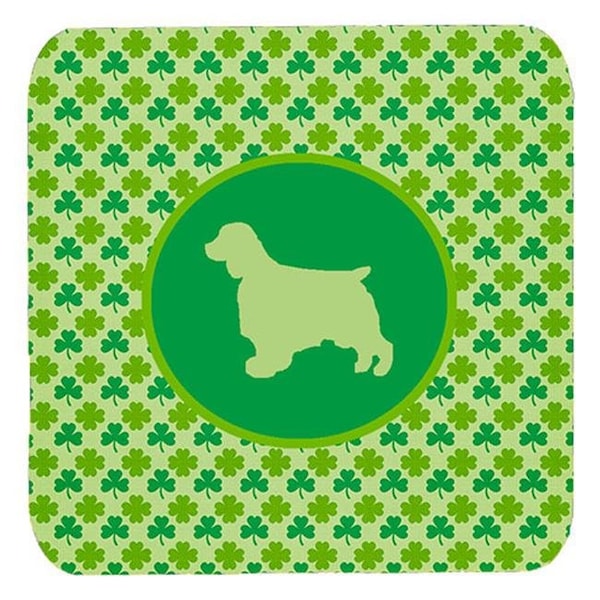 Carolines Treasures Carolines Treasures SDK1064-C-FC Welsh Springer Spaniel Lucky Shamrock Foam Coasters; Set Of 4 - SDK1064-C-FC