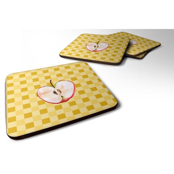 Carolines Treasures Half Apple on Basketweave Foam Coasters - Set of 4 - BB7218FC