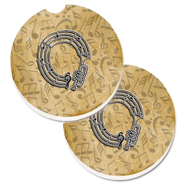 Carolines Treasures Letter O Musical Instrument Alphabet Cup Holder Car Coaster, 2PK - CJ2004-OCARC