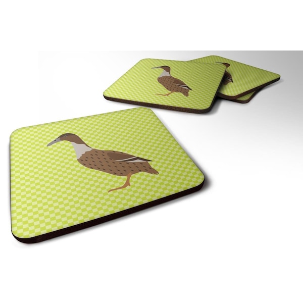 Carolines Treasures Dutch Hook Bill Duck Green Foam Coaster, Set of 4 - BB7687FC