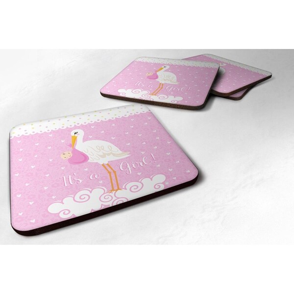 Carolines Treasures Its a Baby Girl Foam Coasters - Set of 4 - VHA3013FC