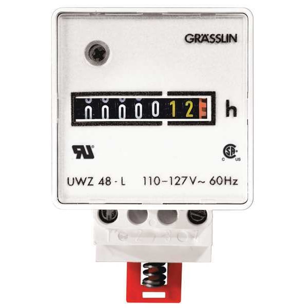 Medidor de horas Intermatic, 24VAC, 60 Hz, montaje en riel DIN - UWZ48V-24U