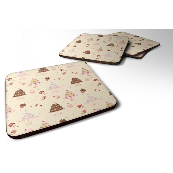 Carolines Treasures Cakes & Cupcakes Foam Coasters - Set of 4 - BB7310FC