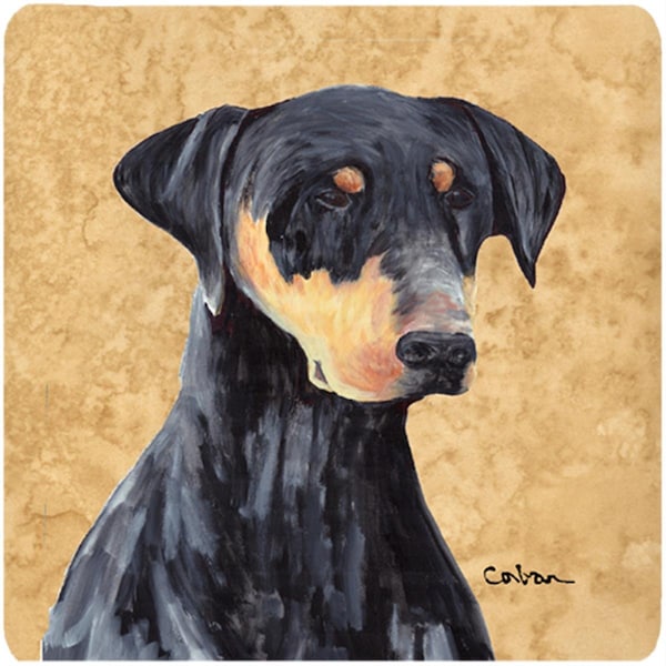 Carolines Treasures Doberman Foam Coasters - Set of 4- 3.5 x 3.5 In. - SC9126FC