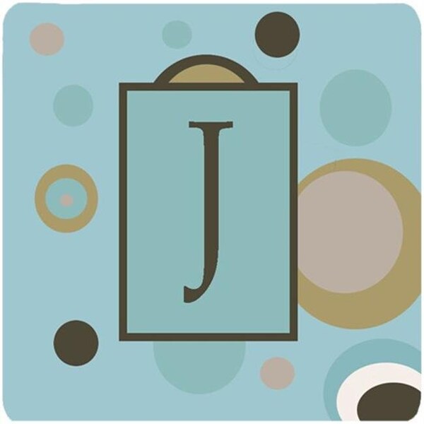Carolines Treasures Carolines Treasures CJ1013-JFC Monogram - Blue Dots Foam Coasters Initial Letter J; Set - 4 - CJ1013-JFC