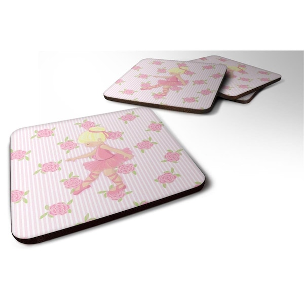 Carolines Treasures Ballerina Blonde Point Foam Coaster, Set of 4 - BB5171FC