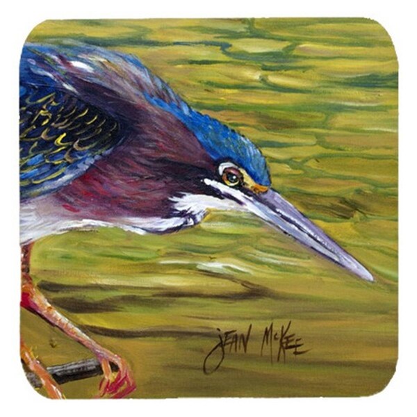 Carolines Treasures Green Heron Foam Coasters- Set of 4 - JMK1226FC