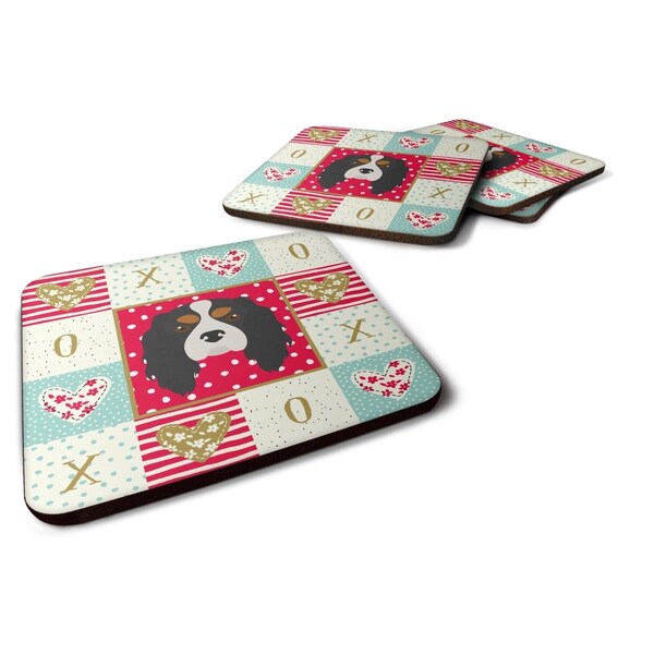 Carolines Treasures 3.5 x 3.5 in. Cavalier King Charles Spaniel Love Foam Coaster, 4PK - CK5189FC