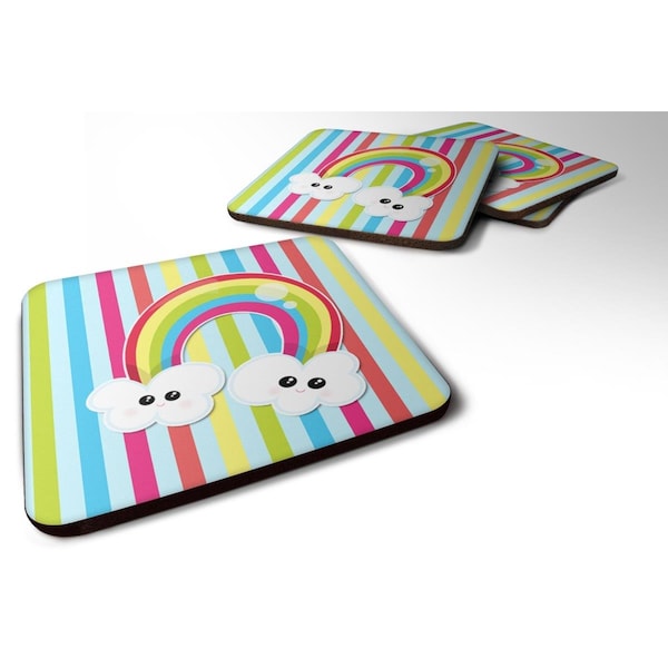 Carolines Treasures Weather Rainbow Face Foam Coasters - Set of 4 - BB7151FC