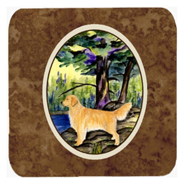 Carolines Treasures Golden Retriever Foam Coasters - Set of 4- 3.5 x 3.5 In. - SS8426FC
