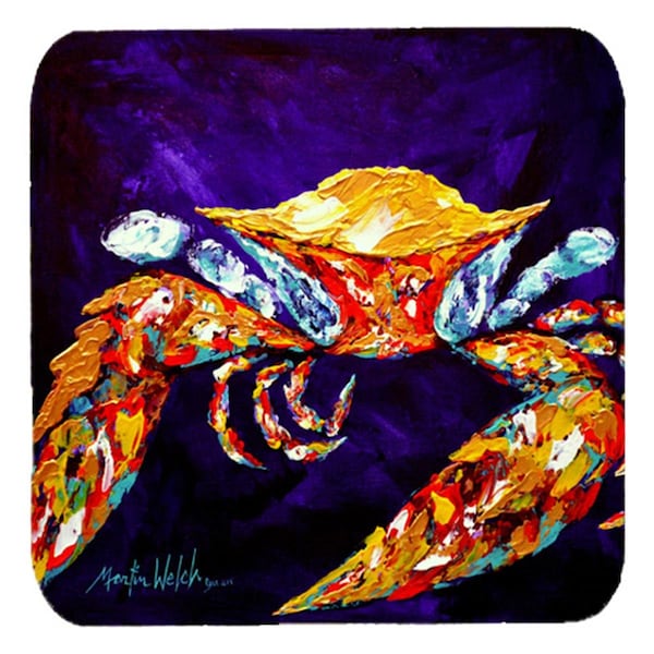 Carolines Treasures Crab The Right Stuff Foam Coasters- Set of 4 - MW1127FC