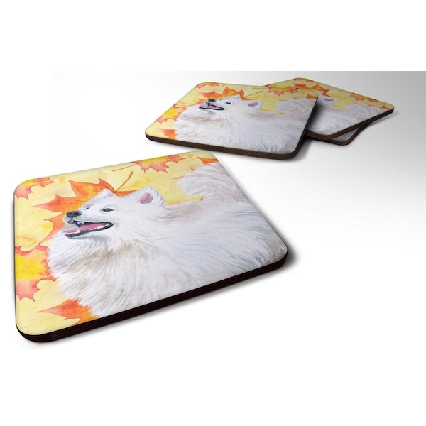 Carolines Treasures Samoyed Fall Foam Coaster, 3.5 x 3.5 in. - Set of 4 - BB9952FC
